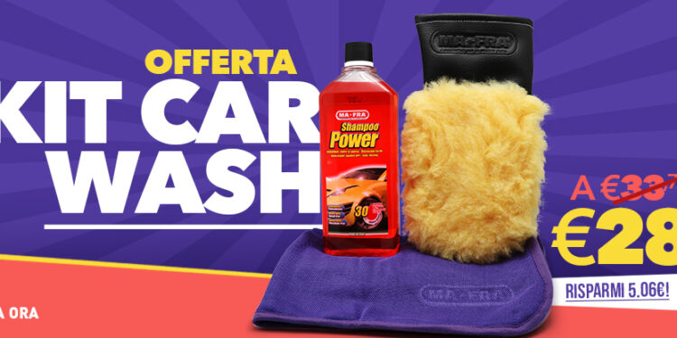 Banner presentazione Kit Car Wash e guanto microlana All Seasons disponibile su Mafra Shop