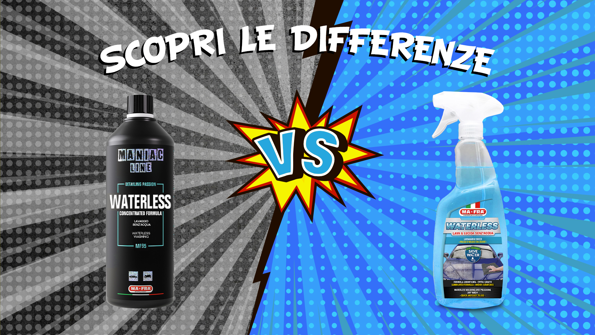 Lavaggio a secco auto con Waterless Mafra VS Maniac Line, scopri le differenze!