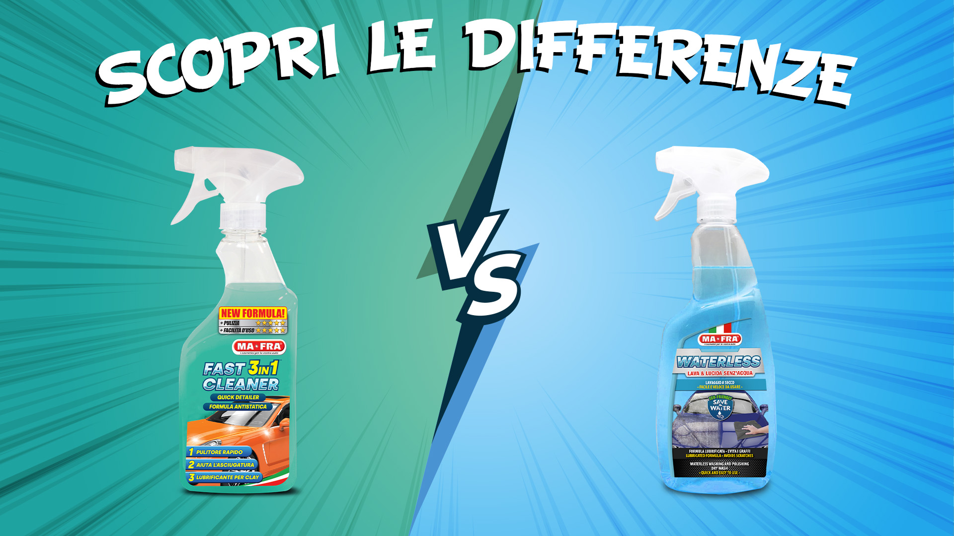 Fast Cleaner 3in1 VS Waterless Mafra, scopri tutte le differenze!