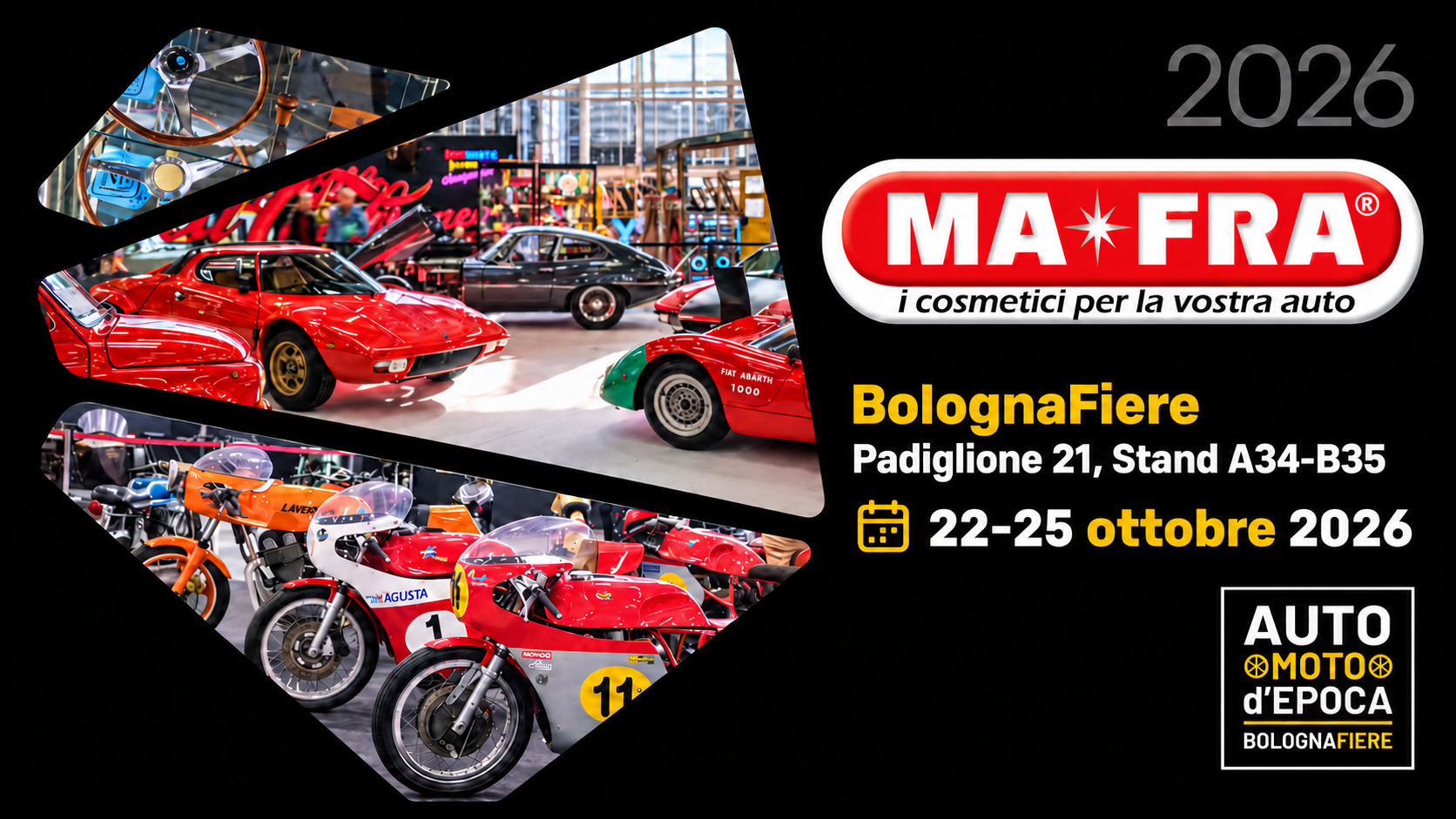 Ad Auto e Moto d’Epoca Bologna 2026 tutte le novità MA-FRA e non solo!