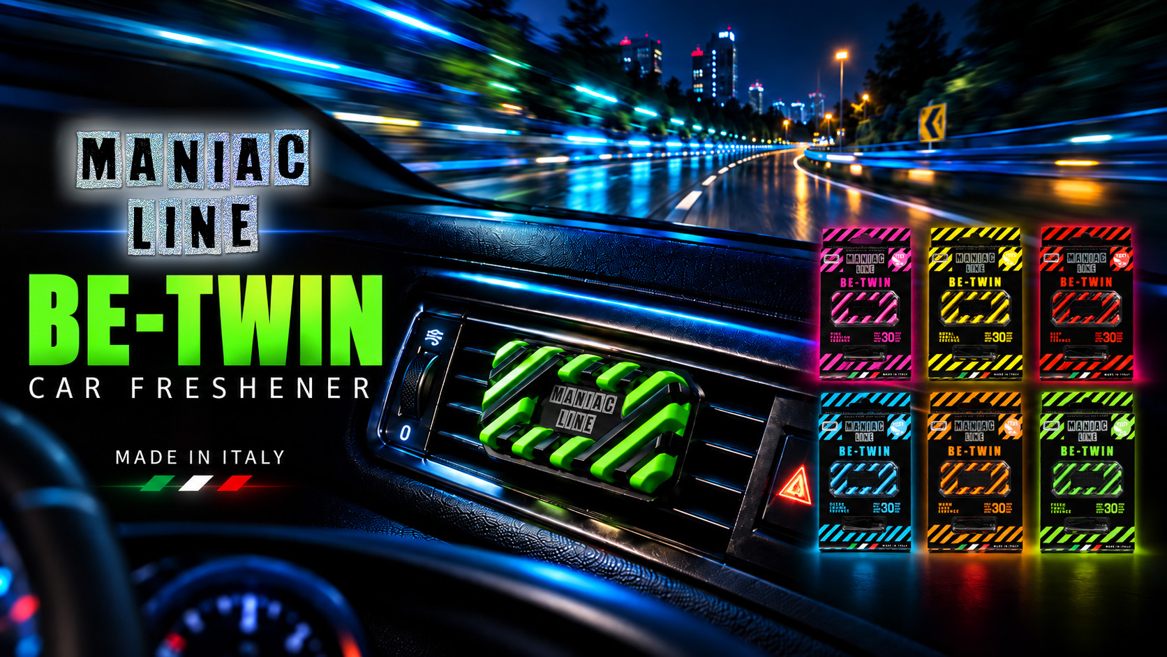 BE-TWIN: THE FRAGRANT INTERLOCK, il nuovo profumatore auto Maniac Line